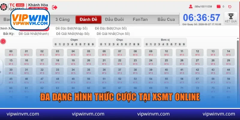 Đa dạng hình thức cược tại XSMT online