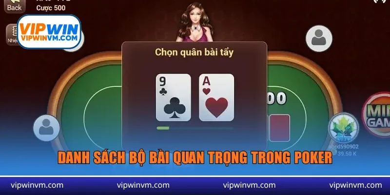 Danh sách bộ bài quan trọng trong poker