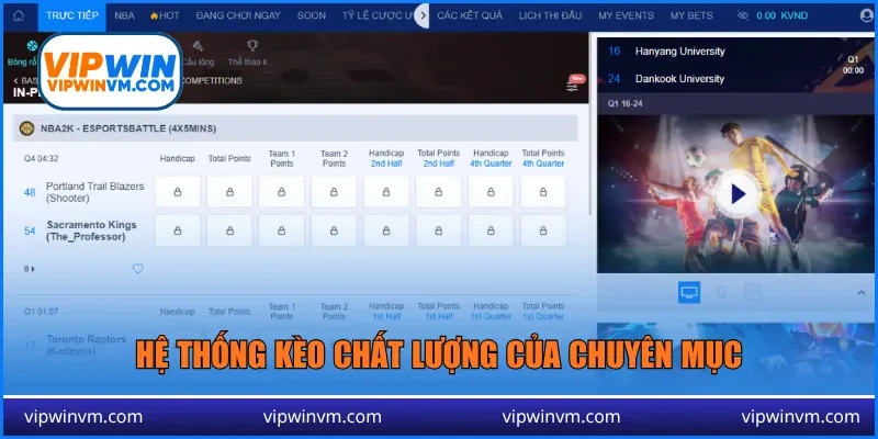 Hệ thống kèo chất lượng của chuyên mục