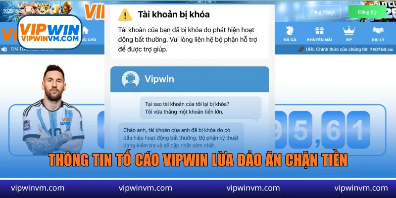 Thông tin tố cáo Vipwin lừa đảo ăn chặn tiền